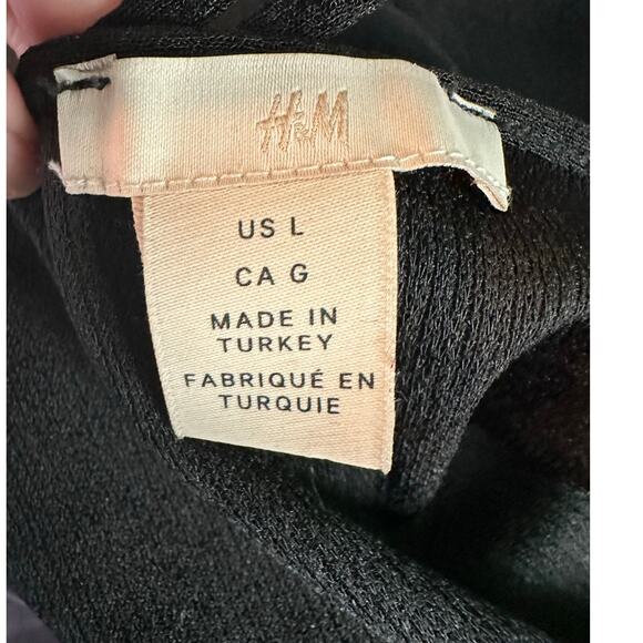 H&M black side twist overlap strappy summer dress size large - Picture 3 of 16